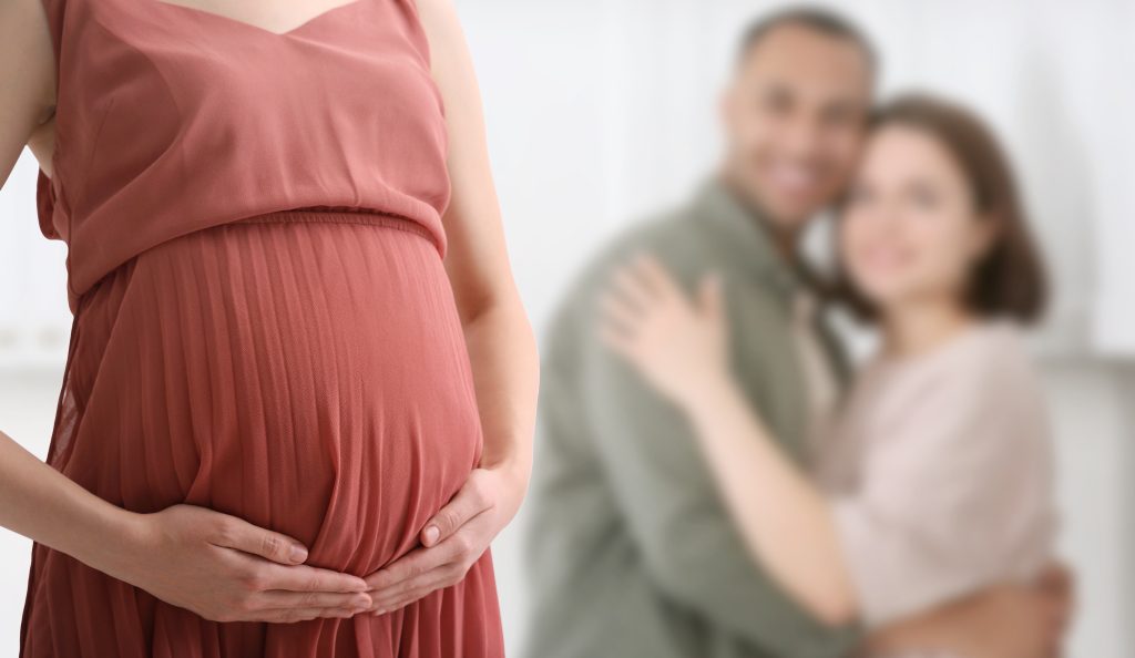 A Young Woman is pregnant as a surrogate mother in Los Angeles, California