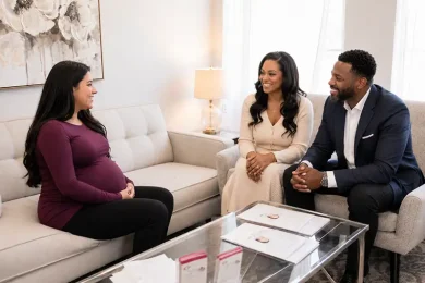 Intended parents meeting with a surrogate during the surrogate matching process with Global Surrogacy Services